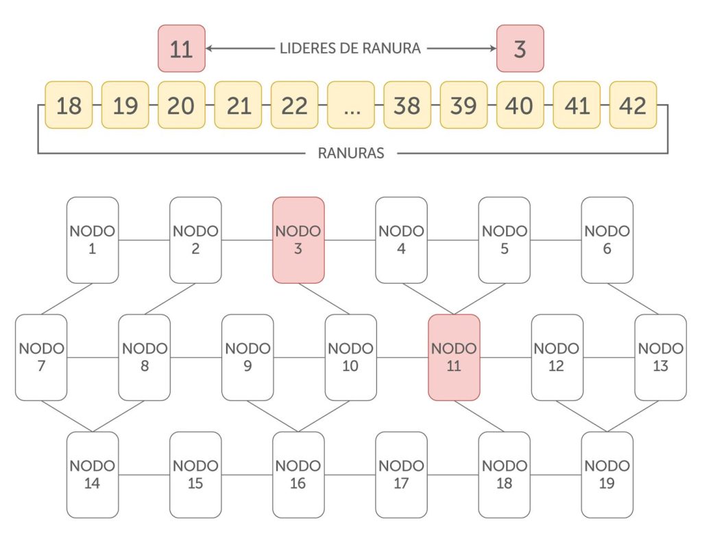 network of connected blockchain nodes